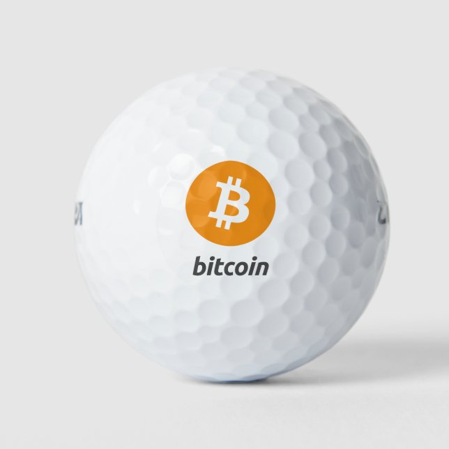 Original Bitcoin Logo Symbol Golf Ball Golfballs (Front)