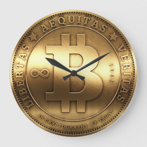 Original Bitcoin Logo Symbol Large Wall Clock