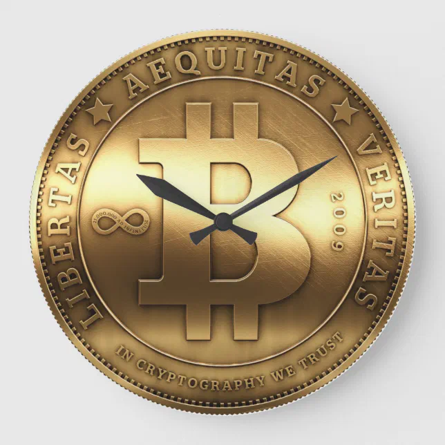 Original Bitcoin Logo Symbol Large Wall Clock | Zazzle