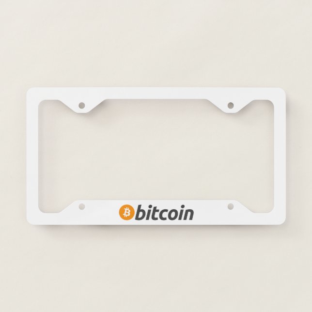 Original Bitcoin Logo Symbol License Plate Frame (Front)