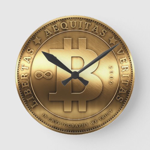 Original Bitcoin Logo Symbol Medium Wall Clock