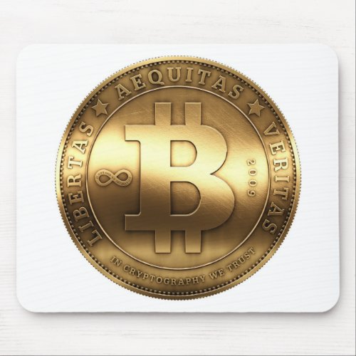 Original Bitcoin Symbol Gold Logo Mouse Pad