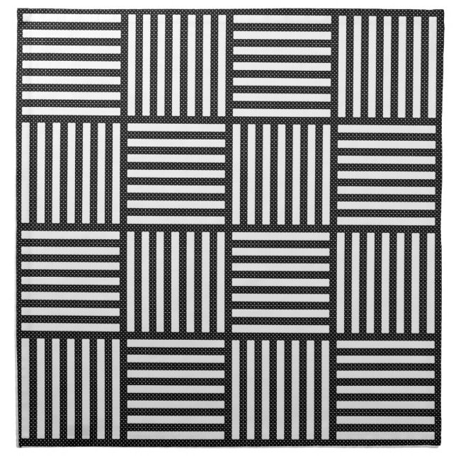 Original BLACK AND WHITE DOUBLE DIAMOND PATTERN Cloth Napkin (Front)