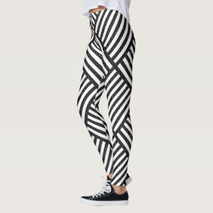 Original BLACK AND WHITE DOUBLE DIAMOND PATTERN Leggings