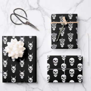 Original black gift paper with death heads
