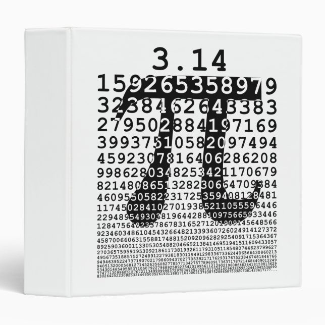 Original black number pi day mathematical symbol 3 ring binder (Front/Spine)
