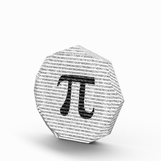 Original black number pi day mathematical symbol award (Right)