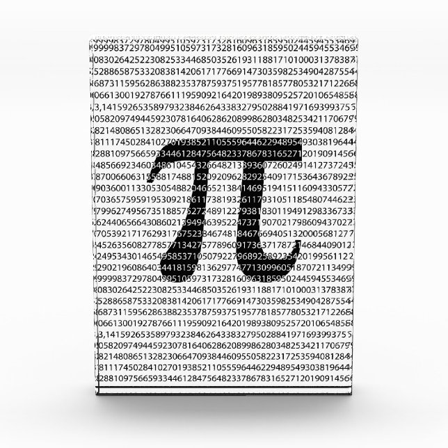 Original black number pi day mathematical symbol award (Front)