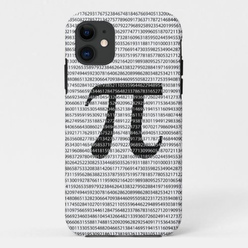 Original black number pi day mathematical symbol iPhone 11 case