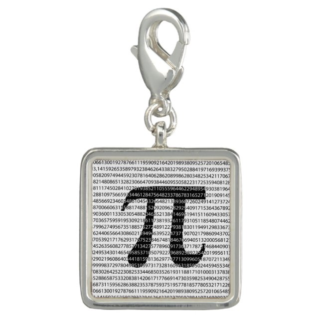 Original black number pi day mathematical symbol charm (Front)