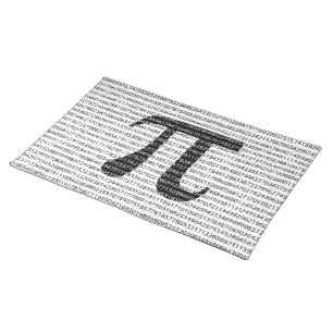 Original black number pi day mathematical symbol cloth placemat