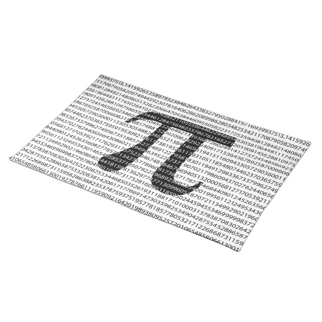 Original black number pi day mathematical symbol cloth placemat (On Table)