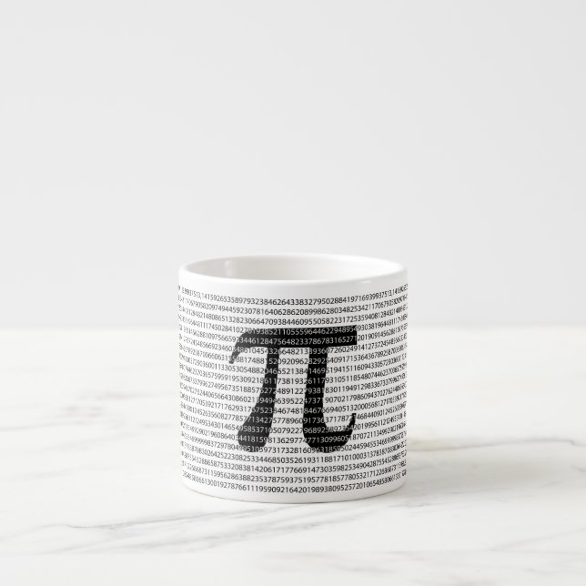 Original black number pi day mathematical symbol espresso cup (Front)