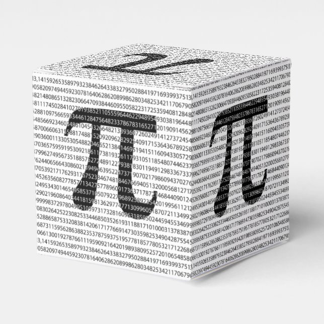 Original black number pi day mathematical symbol favor boxes (Front Side)