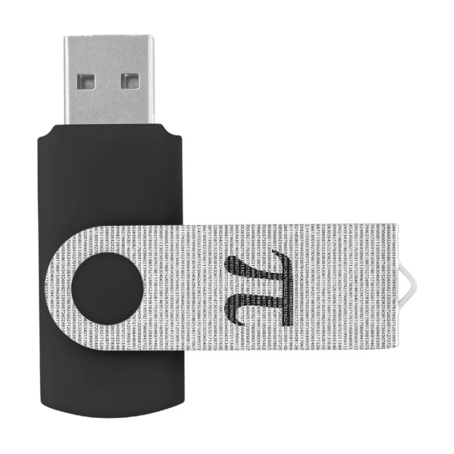 Original black number pi day mathematical symbol flash drive (Opened)