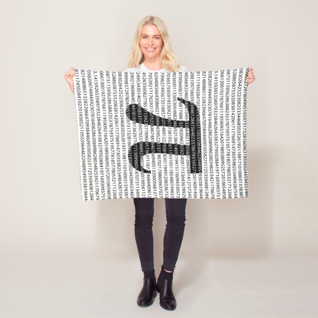 Original black number pi day mathematical symbol fleece blanket (In Situ)
