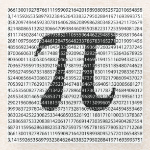 Original black number pi day mathematical symbol glass coaster