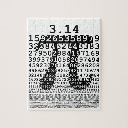 Original black number pi day mathematical symbol jigsaw puzzle