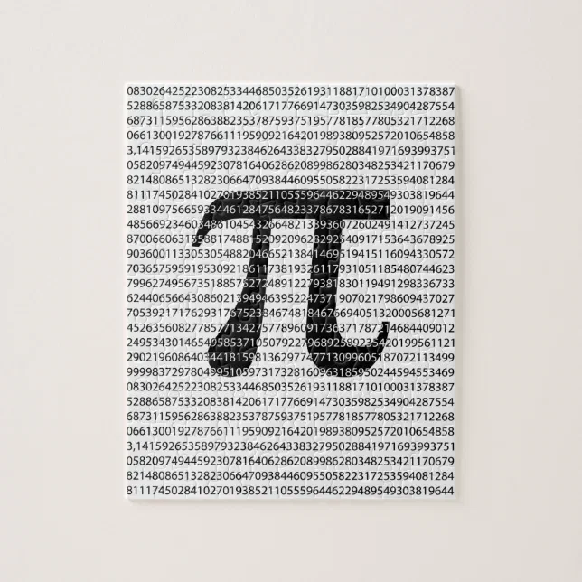 Original black number pi day mathematical symbol jigsaw puzzle | Zazzle