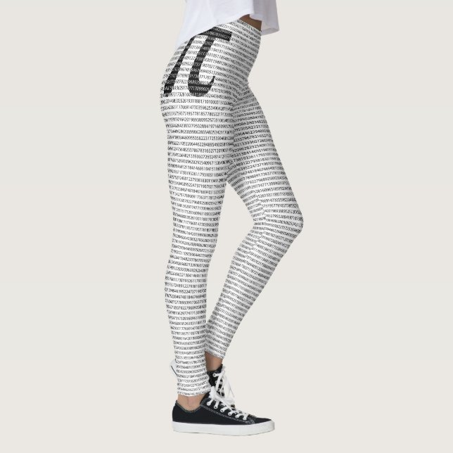 Original black number pi day mathematical symbol leggings (Right)
