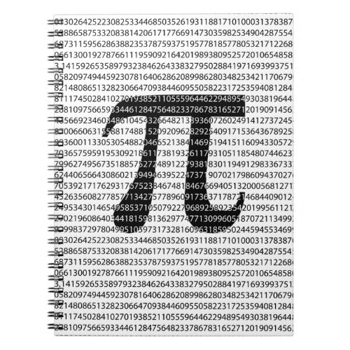 Original black number pi day mathematical symbol notebook