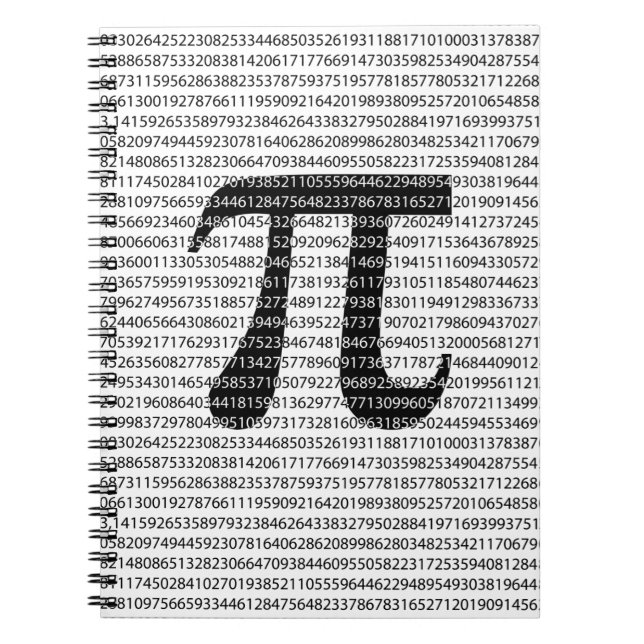 Original black number pi day mathematical symbol notebook (Front)