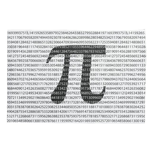 Original black number pi day mathematical symbol pillow case (Back)