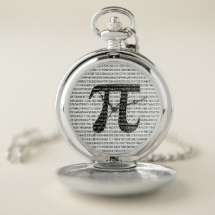 Original black number pi day mathematical symbol pocket watch