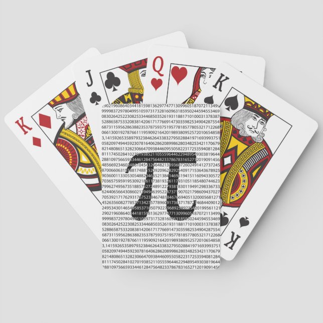 Original black number pi day mathematical symbol poker cards (Back)