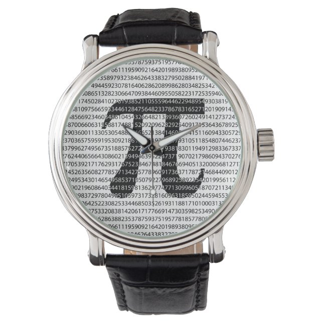 Original black number pi day mathematical symbol watch (Front)