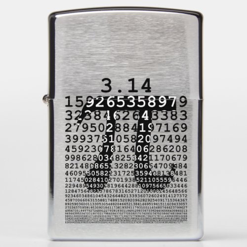 Original black number pi day mathematical symbol zippo lighter