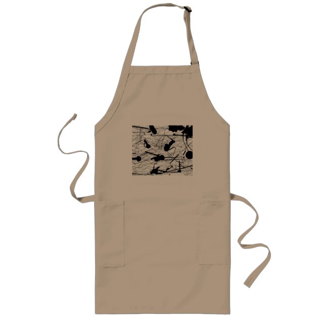 Original Black Splatter Painting Long Apron (Front)