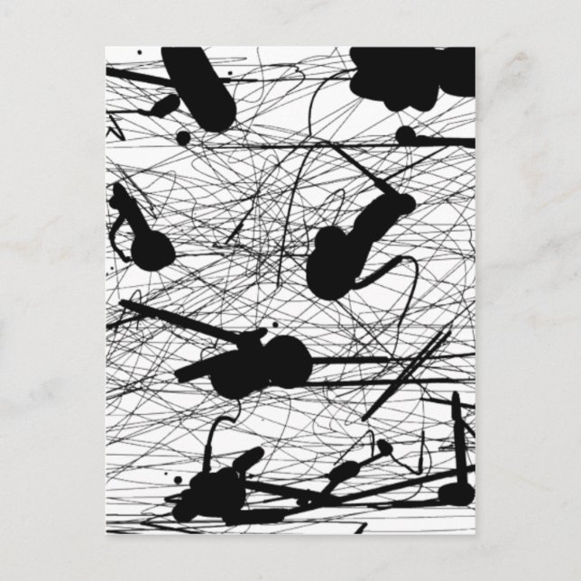 Original Black Splatter Painting Postcard (Front)