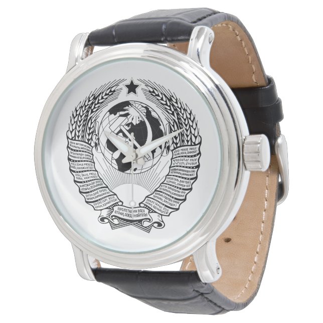 Original black State Emblem of the USSR Watch (Angled)
