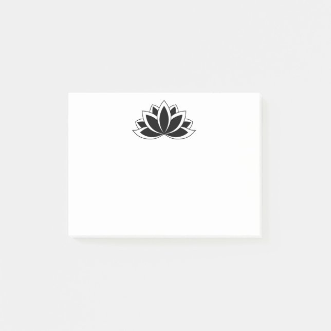 Original Black White Buddhist Symbol Lotus flower Post-it Notes (Front)