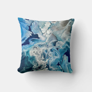 Original blue and green artwork throw pillow