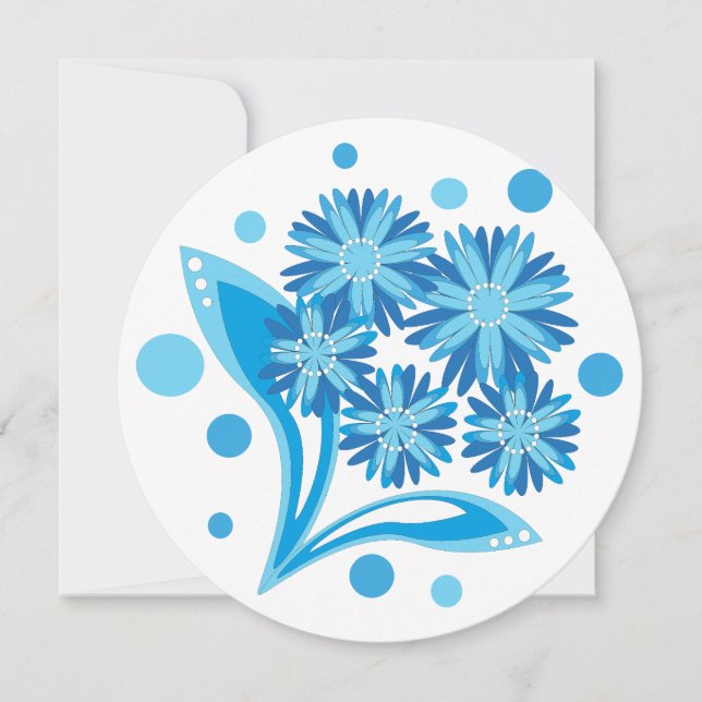 Original blue flowers invitation (Front)
