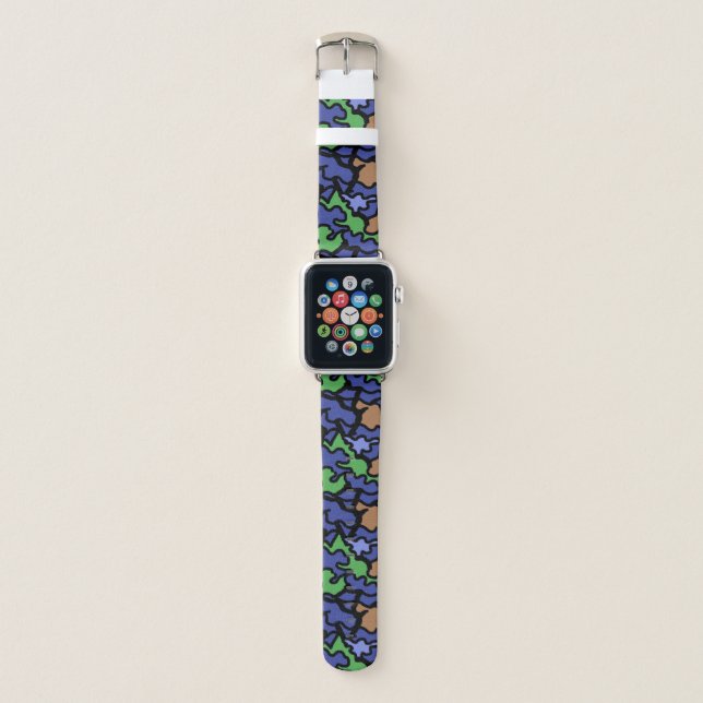 Original Blue Green Orange pattern A watch Band (Front)