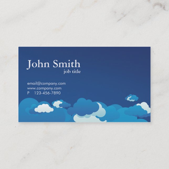 Original blue sky and white clouds business card (Back)