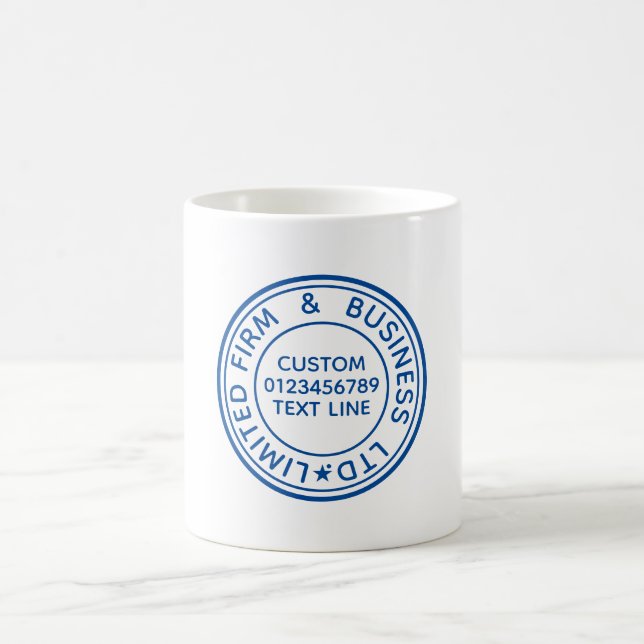 Original Blue stamp Create Your Own Template text Coffee Mug (Center)