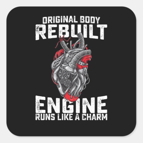 Original Body Rebuilt Engine Runs Like A Charm Square Sticker