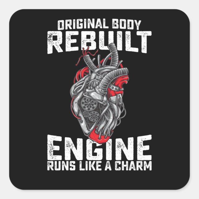 Original Body Rebuilt Engine Runs Like A Charm Square Sticker (Front)