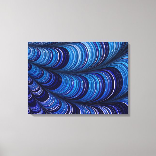 ~ Original Bright Blue 3D Fractal Design ~ Canvas Print (Front)
