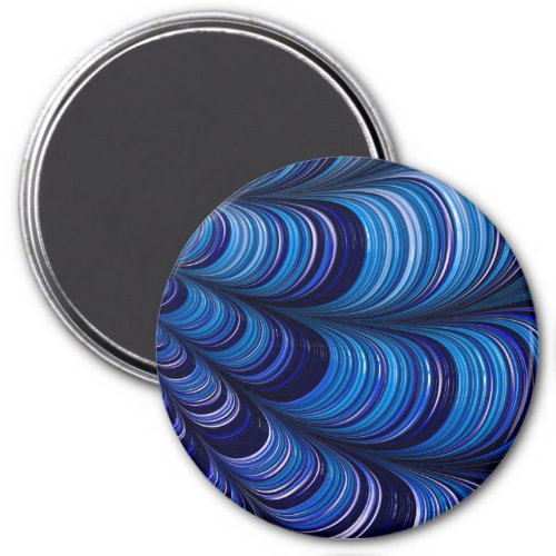  Original Bright Blue 3D Fractal Design  Magnet