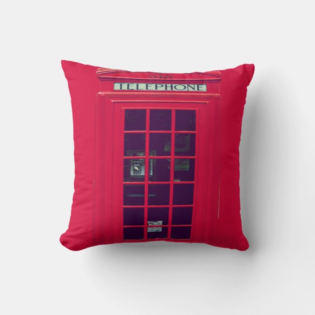 Original british phone box throw pillow (Front)