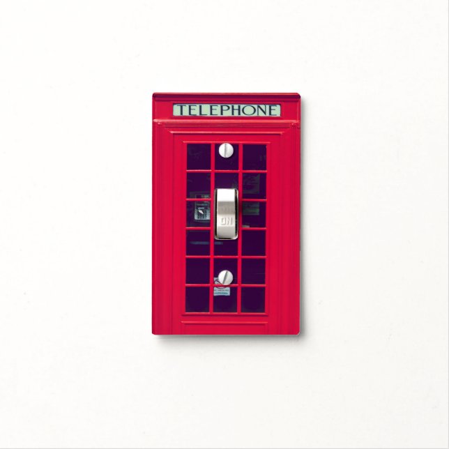 Original british red phone box light switch cover (In Situ)