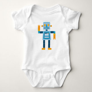 Original Cartoon blue Robot Baby Bodysuit