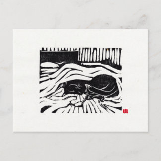 Original Cat Art Postcard