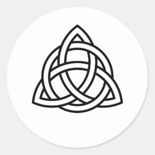 Original Celtic Triquetra Knot black icon Classic Round Sticker
