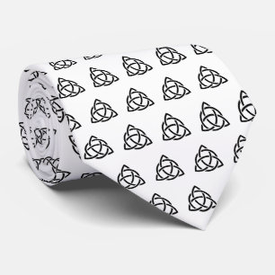Original Celtic Triquetra Knot black icon pattern Tie